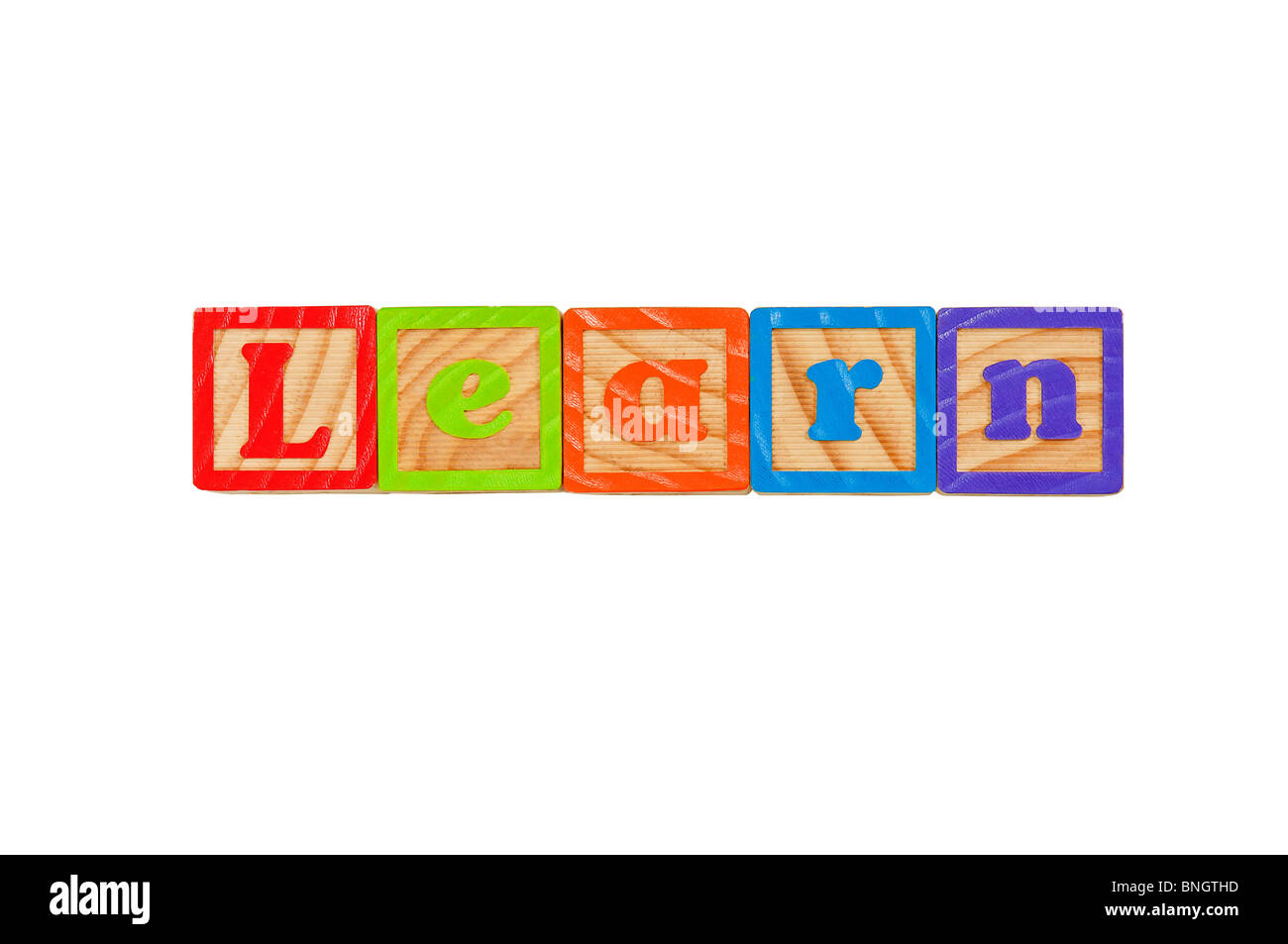 Kinder Alphabet Blocks Schreibweise des Wortes lernen Stockfoto