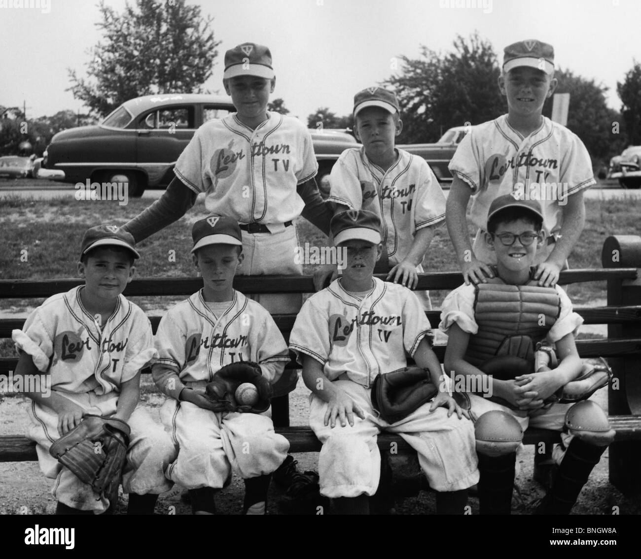 Porträt von little League Baseball-Teams (8-11) Stockfoto