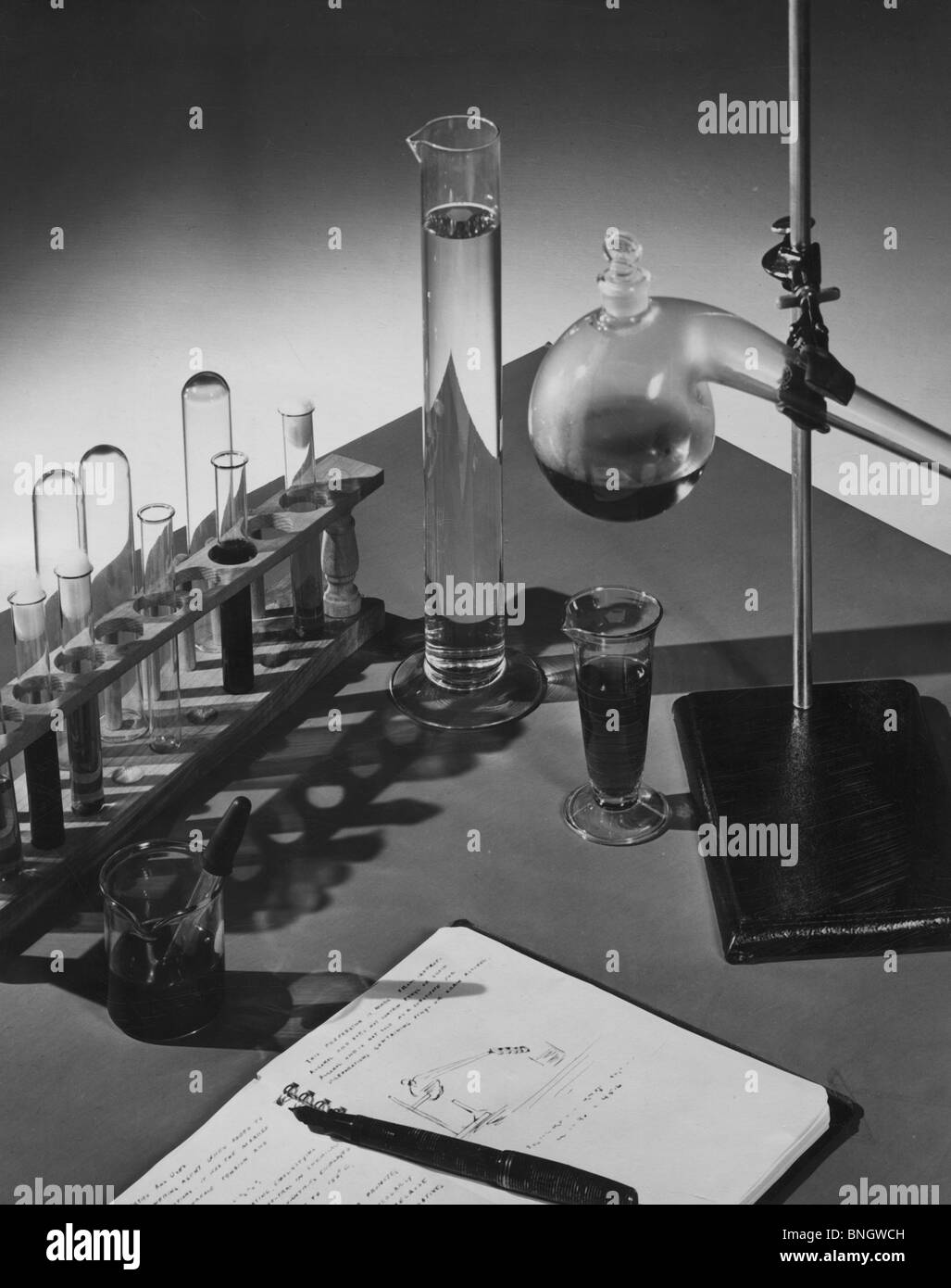 Laborgeräte, 1950er Jahre Stockfoto
