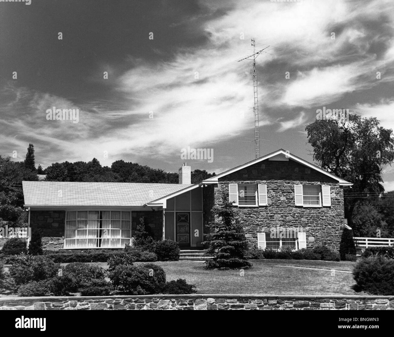 Fassade des Bungalow Haus, 1950er Jahre Stockfoto