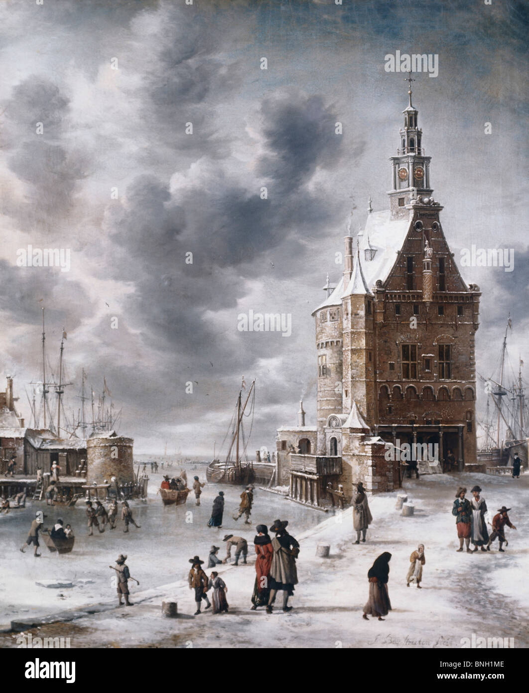 Das Stadttor von Hoorn Jan Abrahamz Beerstraaten (1622-1666 Niederländisch) Kunsthalle, Hamburg, Deutschland Stockfoto