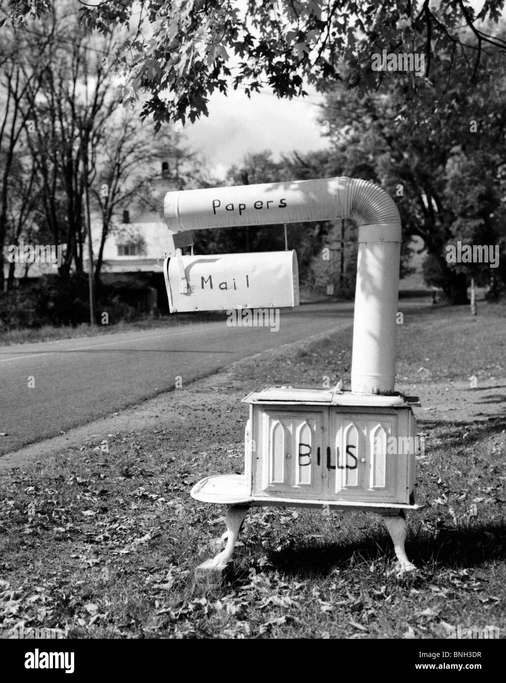 Nahaufnahme eines Postfachs auf der Straße Stockfoto