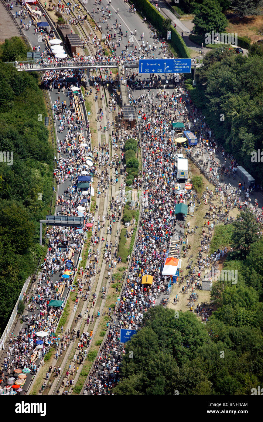 Still-Leben, Schließung der Autobahn A40, für eine 60 KM lange Kulturfestival mit mehr dann 3 Millionen Zuschauer. Ruhr und Umgebung, Deutschland Stockfoto