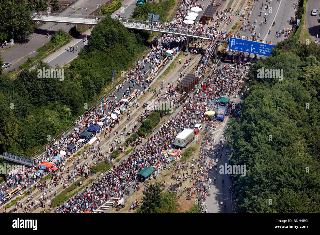 Still-Leben, Schließung der Autobahn A40, für eine 60 KM lange Kulturfestival mit mehr dann 3 Millionen Zuschauer. Ruhr und Umgebung, Deutschland Stockfoto