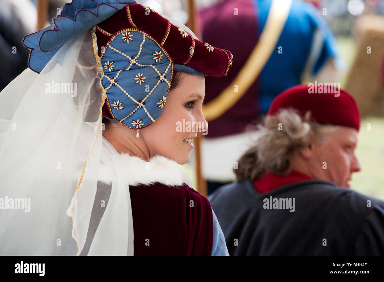 Frau des Königtums in mittelalterlichen Reenactment festival Stockfoto