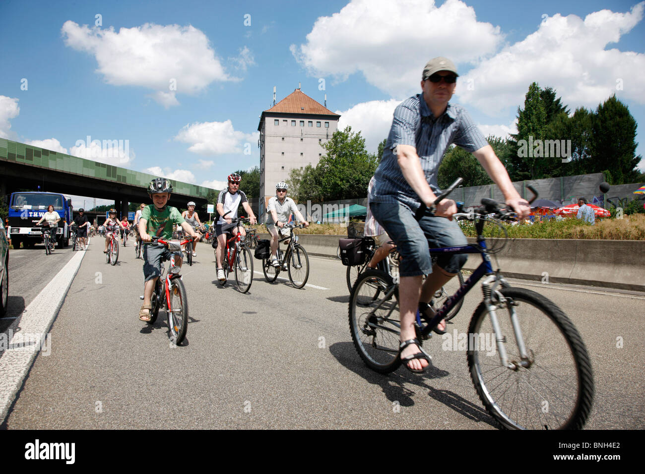 Still-Leben, Schließung der Autobahn A40, für eine 60 KM lange Kulturfestival mit mehr dann 3 Millionen Zuschauer. Ruhr und Umgebung, Deutschland Stockfoto