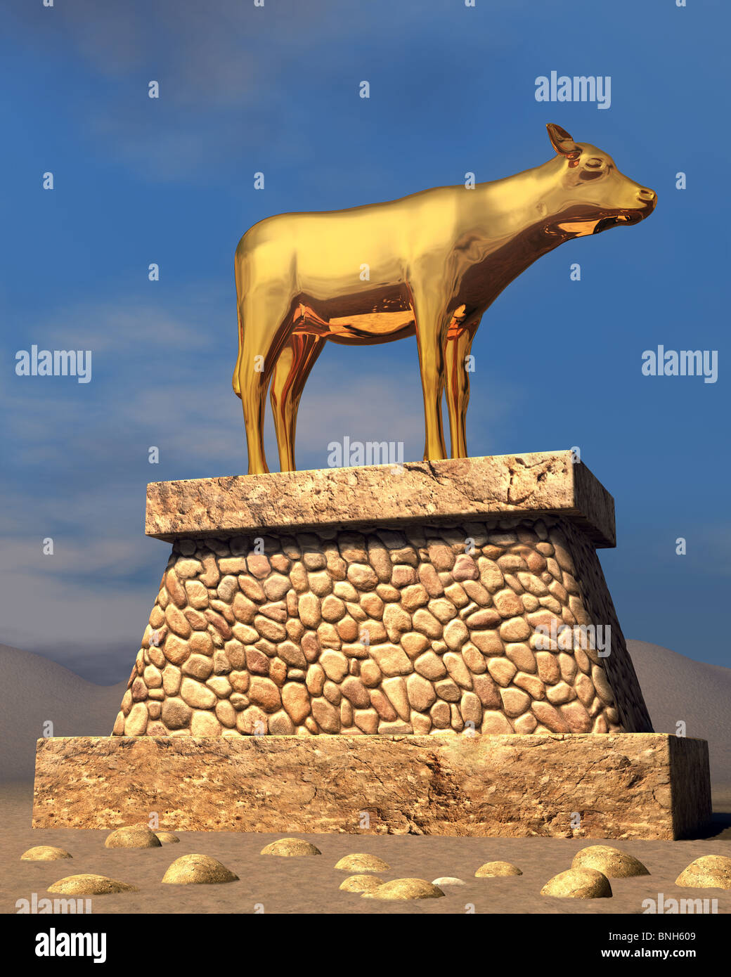 Das goldene Kalb wie beschrieben in dem Buch von Exodus Stockfoto