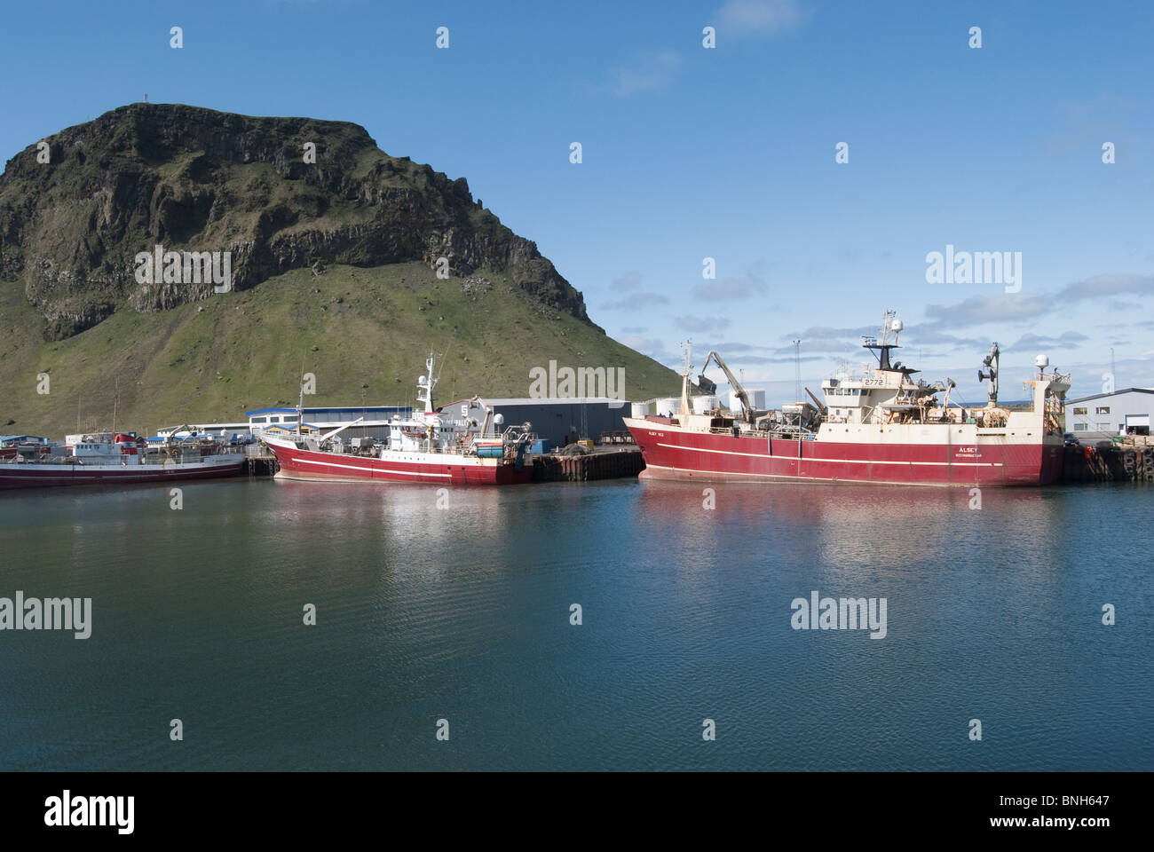 Angelboote/Fischerboote, Heimaey Port, Vestmannaeyjar, Island Stockfoto