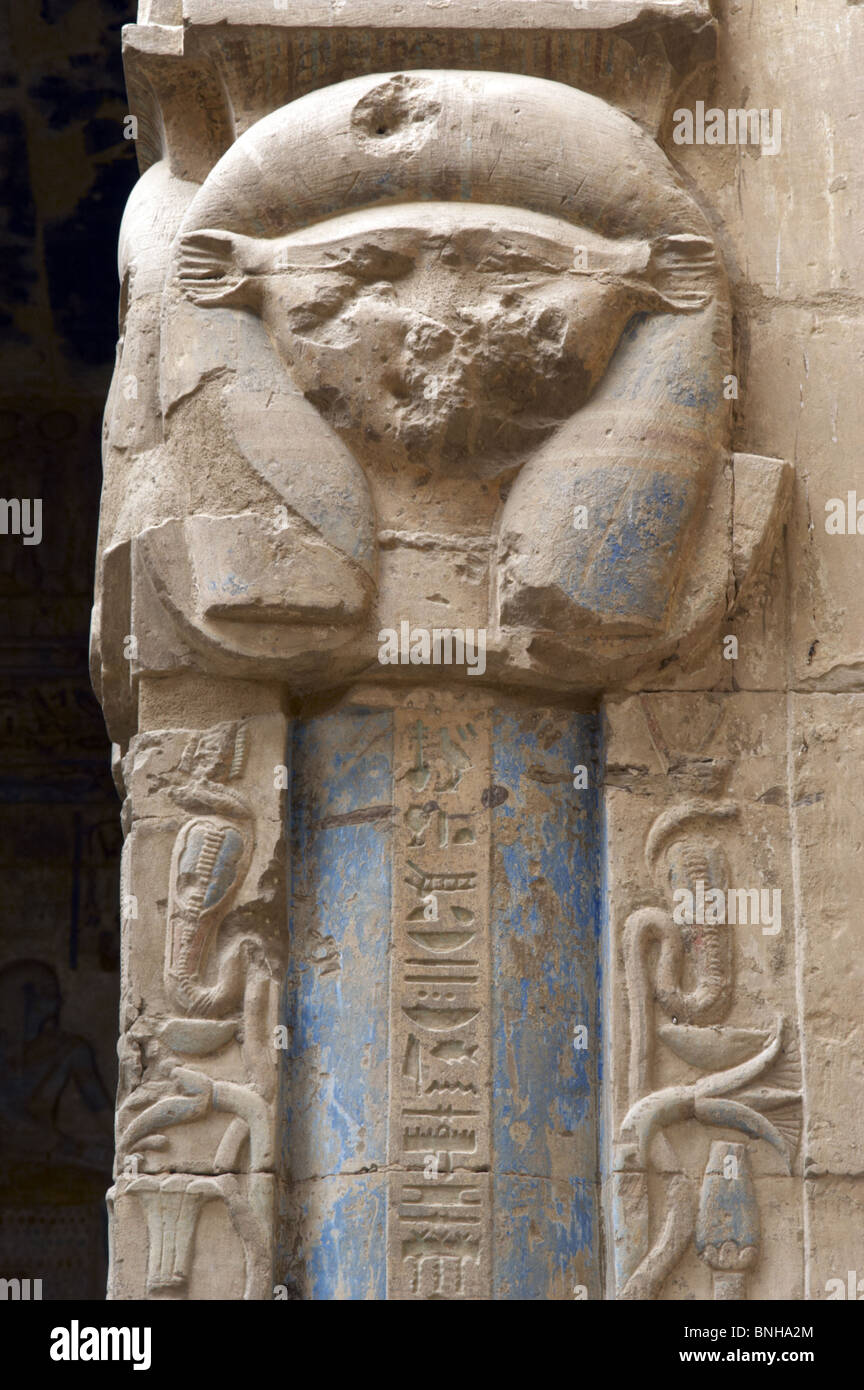 Tal der Handwerker. Ruinen der Siedlung setzen Maat. Tempel der Hathor und Maat im ptolemäischen Epoche erbaut. Göttin Hathor. Ägypten. Stockfoto