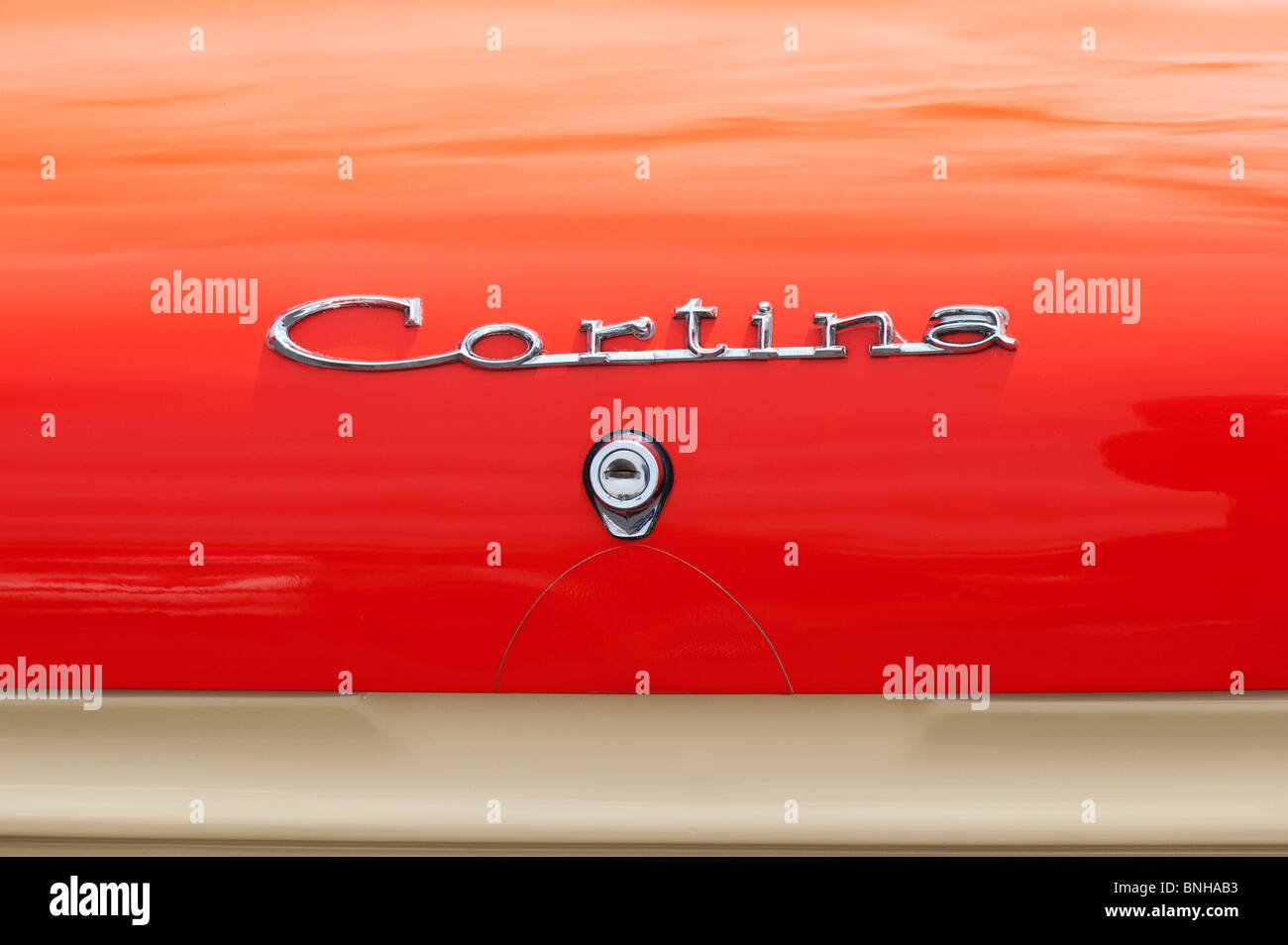 Ford Cortina Markierung I 1962 – 1966 abstrakt auf Santa Pod Retro-Show 2010 Stockfoto