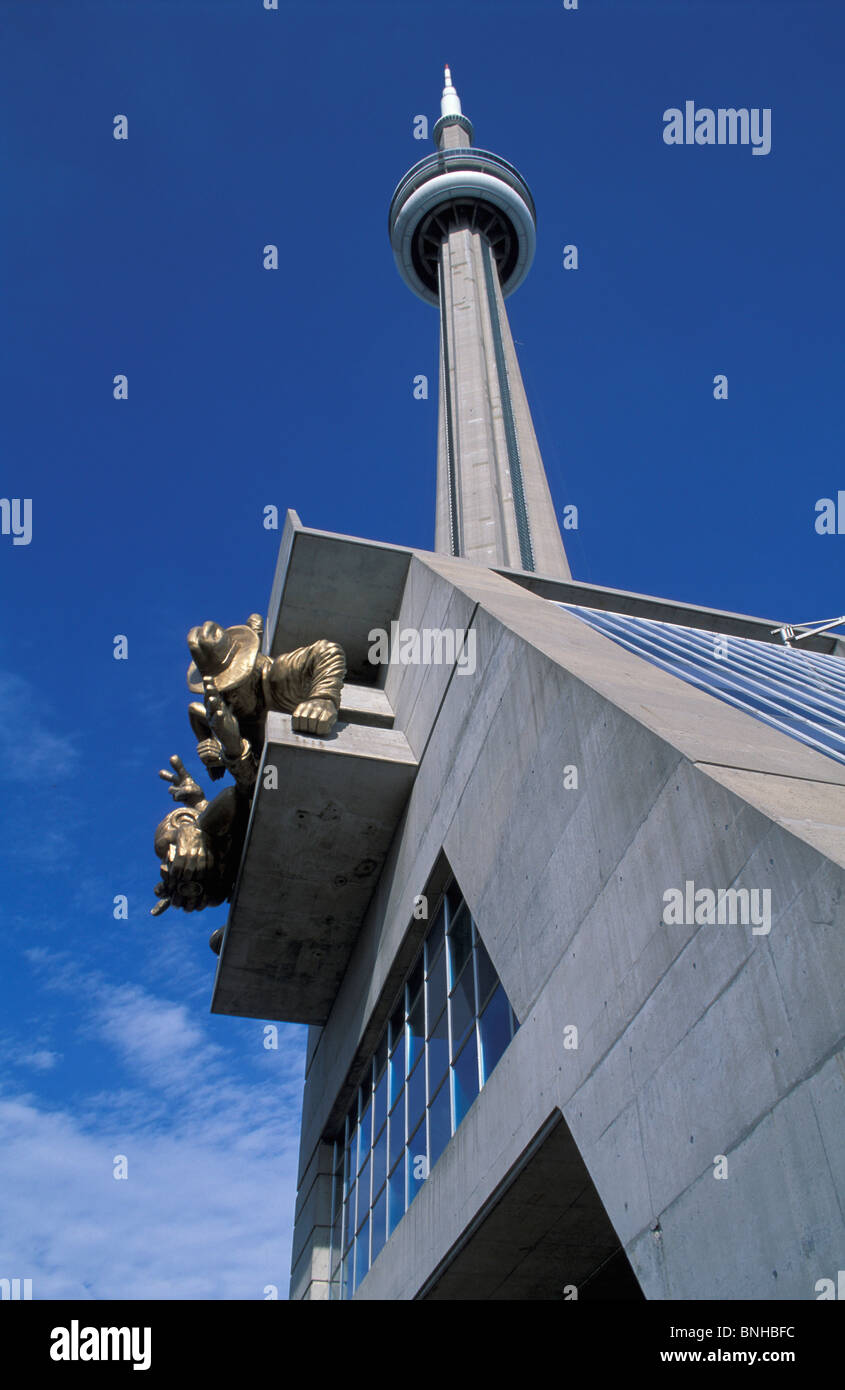 Stadt von Kanada Toronto Ontario Cn Tower Downtown Kommunikation Beobachtung Blue Sky Building moderne Architektur Nordamerika Stockfoto