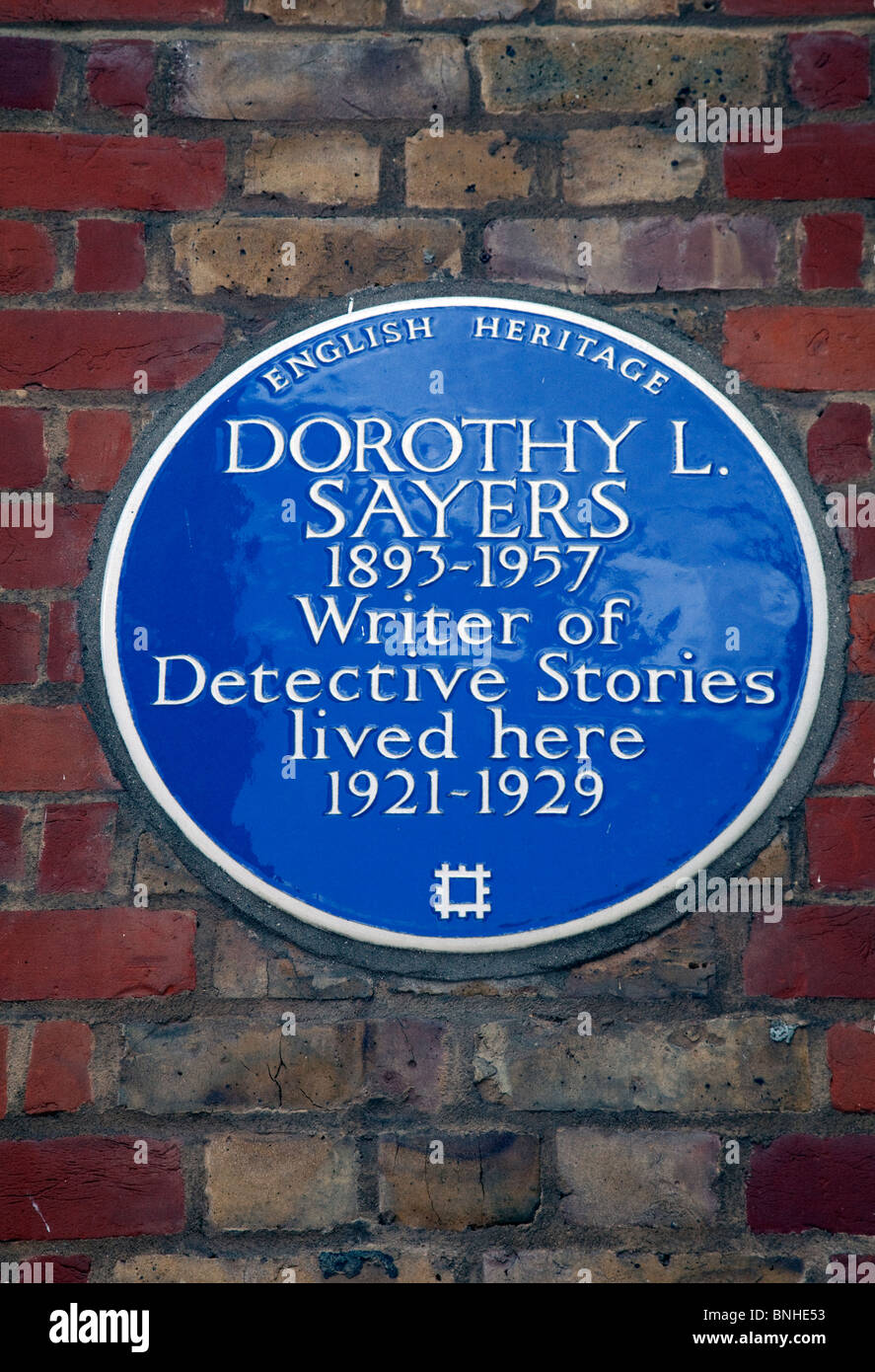 Blaue Plakette für Autor Dorothy L Sayers, Holborn, London Stockfoto