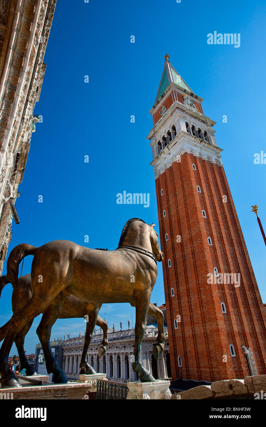 Italien, Venedig, Pferde der Basilika San Marco Stockfoto