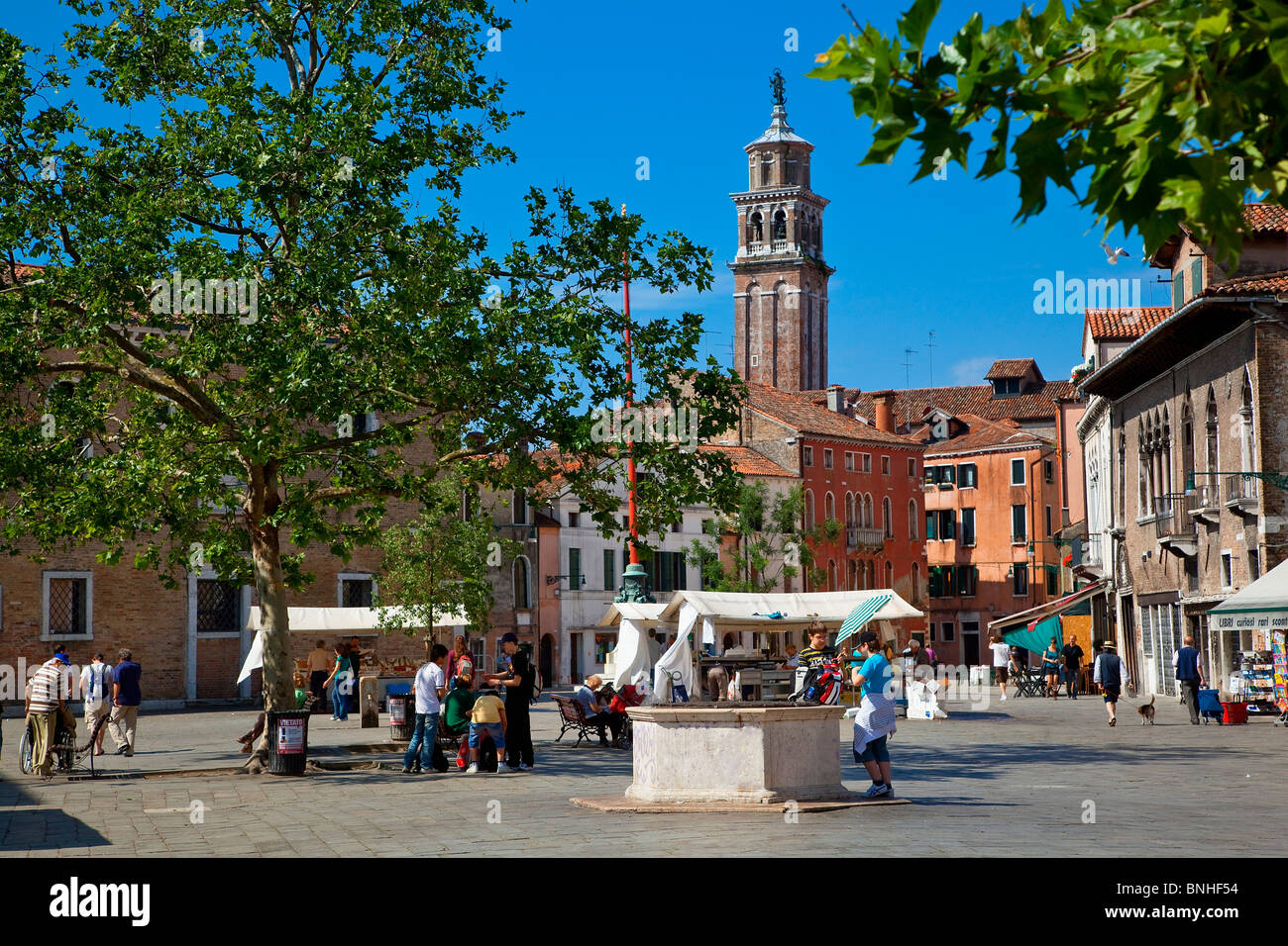 Europa, Italien, Venezia, Venedig, aufgeführt als Weltkulturerbe der UNESCO, Campo Santa Margherita Stockfoto