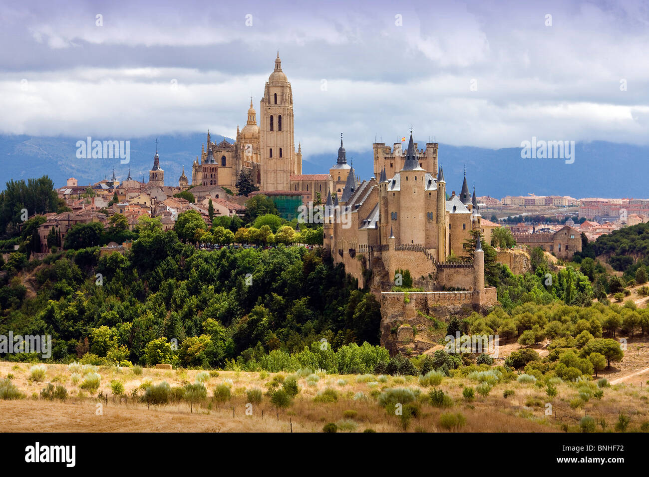 August 2008 Spanien Castilla Region Segovia Stadt Alcazar Burg Dom alte Stadt historischen UNESCO Weltkulturerbe mittelalterlichen Stockfoto