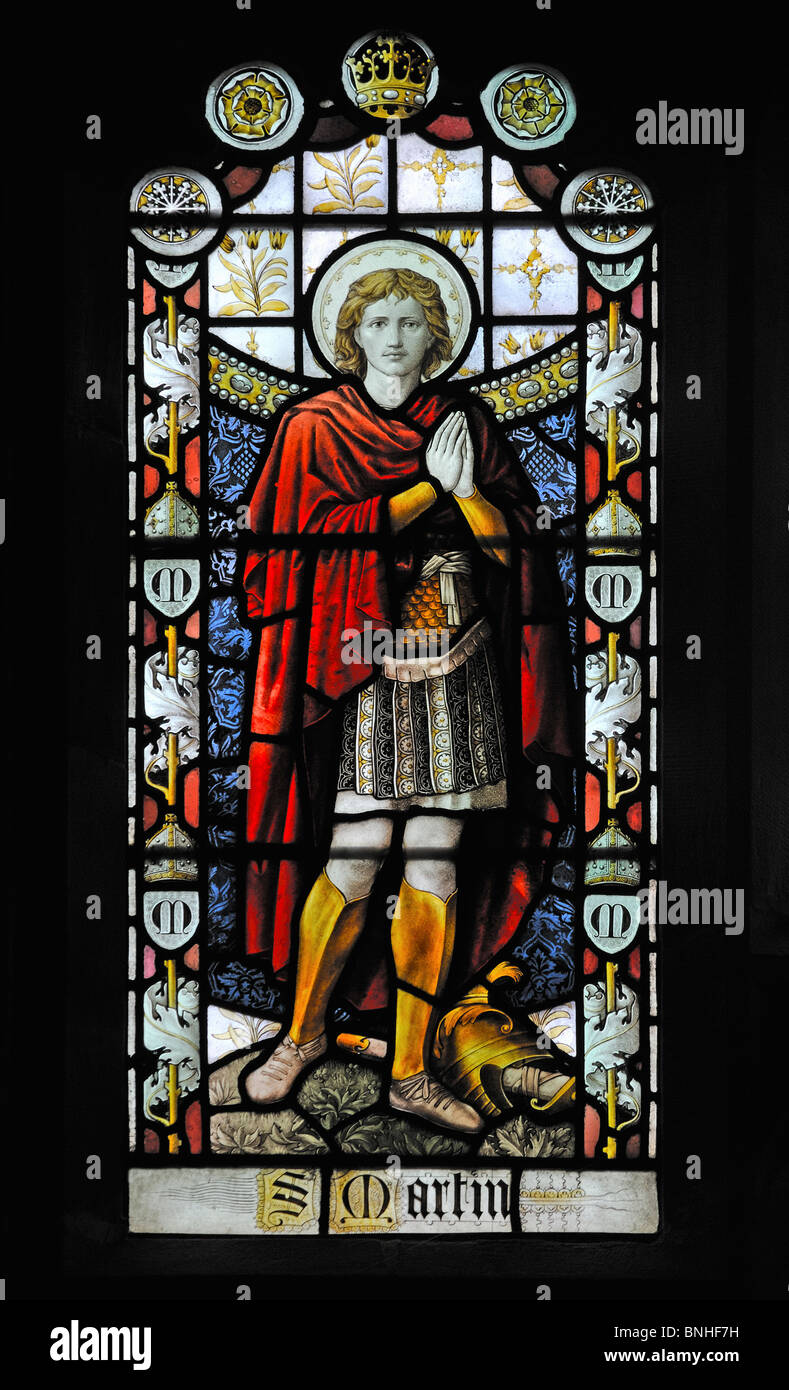 Saint-Martin, Detail des südlichen Seitenschiff Fenster. Kirche St. Oswald. Knott-Ende, Preesall, Lancashire, England, Vereinigtes Königreich, Europa. Stockfoto