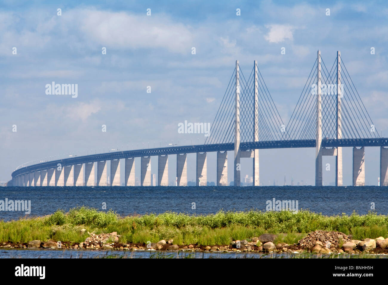Schweden-Malmö-Öresund-Brücke verbindet Dänemark Brücken kommunizieren Kommunikation Communications Tag tagsüber Engineering Europe Stockfoto