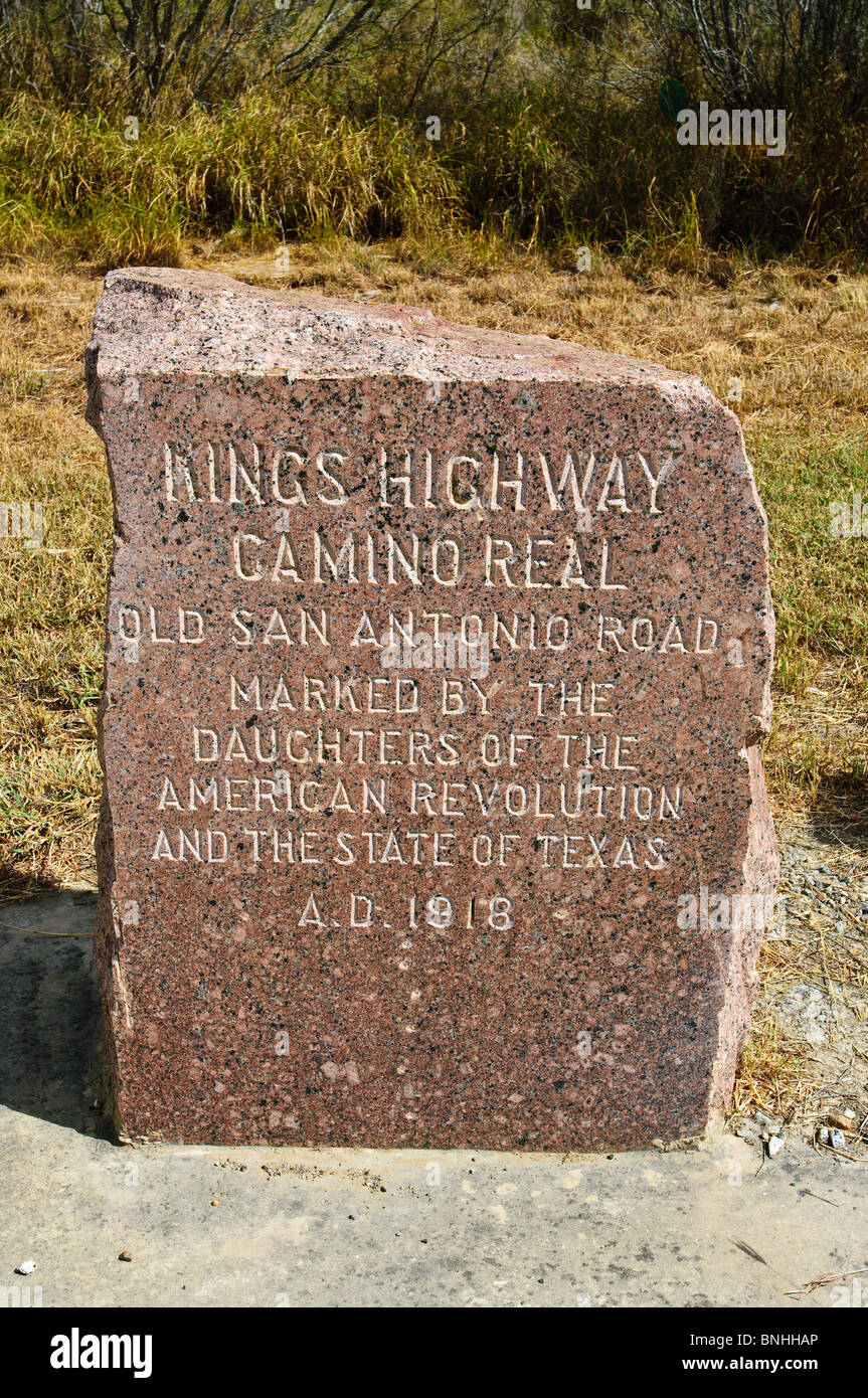 Texas, Laredo. Comino Real Trail oder Kings Highway (El Camino Real de los Tejas). Stockfoto