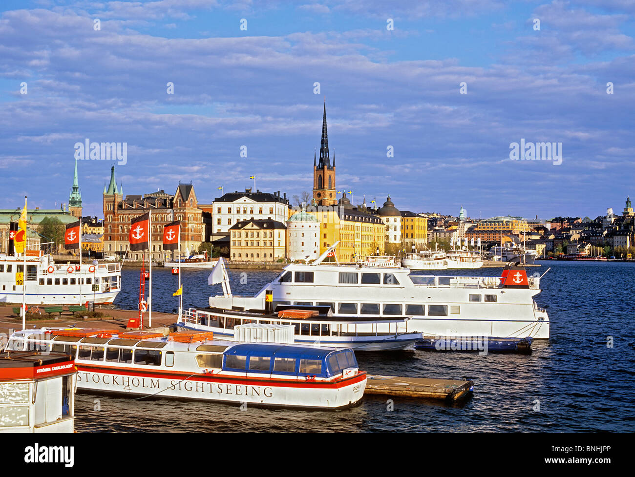 Schweden Stockholm Riddarholmen Insel Tag tagsüber Europa außen Eis Inseln See See Mälaren Altstadt Outdoor Outdoors Stockfoto