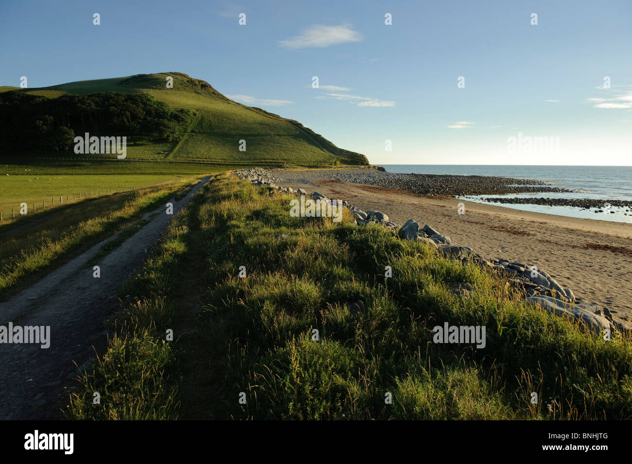 Sommerabend, Tanyblwch Strand, Aberystwyth Wales UK Stockfoto