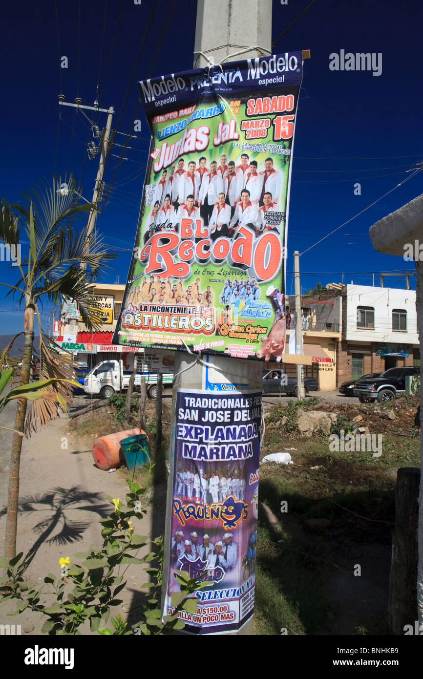 Poster Musik Feste im Bundesstaat Nayarit, an der pazifischen Küste von Mexiko bekannt. Stockfoto
