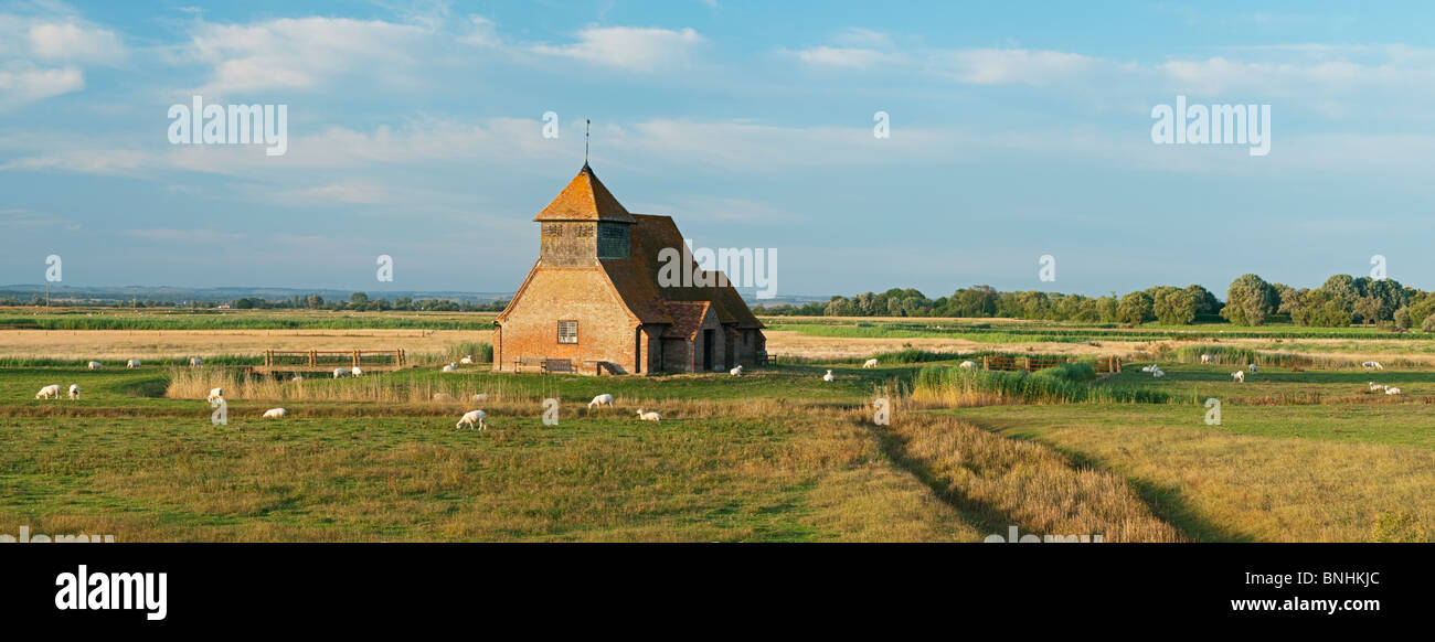 Fairfield Kirche, Romney Marsh, Kent, England, Sommer. Stockfoto