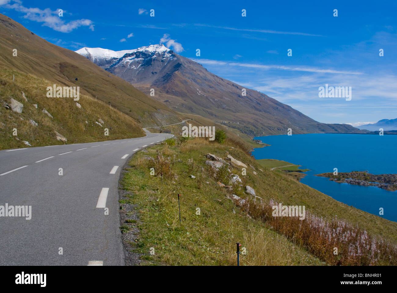 Europa Frankreich Savoie See Mont Cenis Termignon See Mont Cenis Lac du mont Cenis Reisen Reiseziel historischen dam künstlich Stockfoto