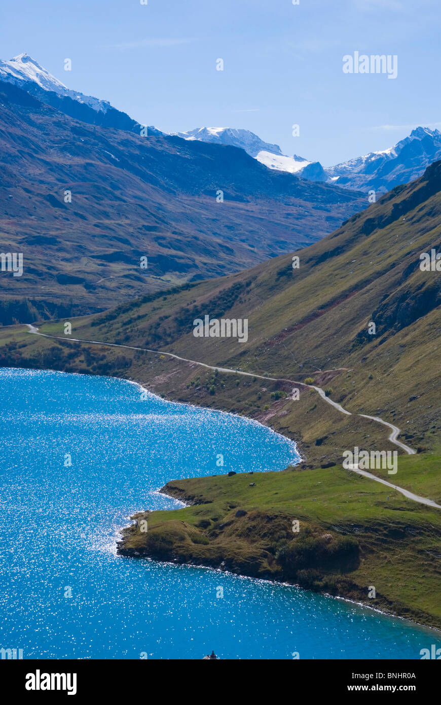 Europa Frankreich Savoie See Mont Cenis Termignon See Mont Cenis Lac du mont Cenis Reisen Reiseziel historischen dam künstlich Stockfoto
