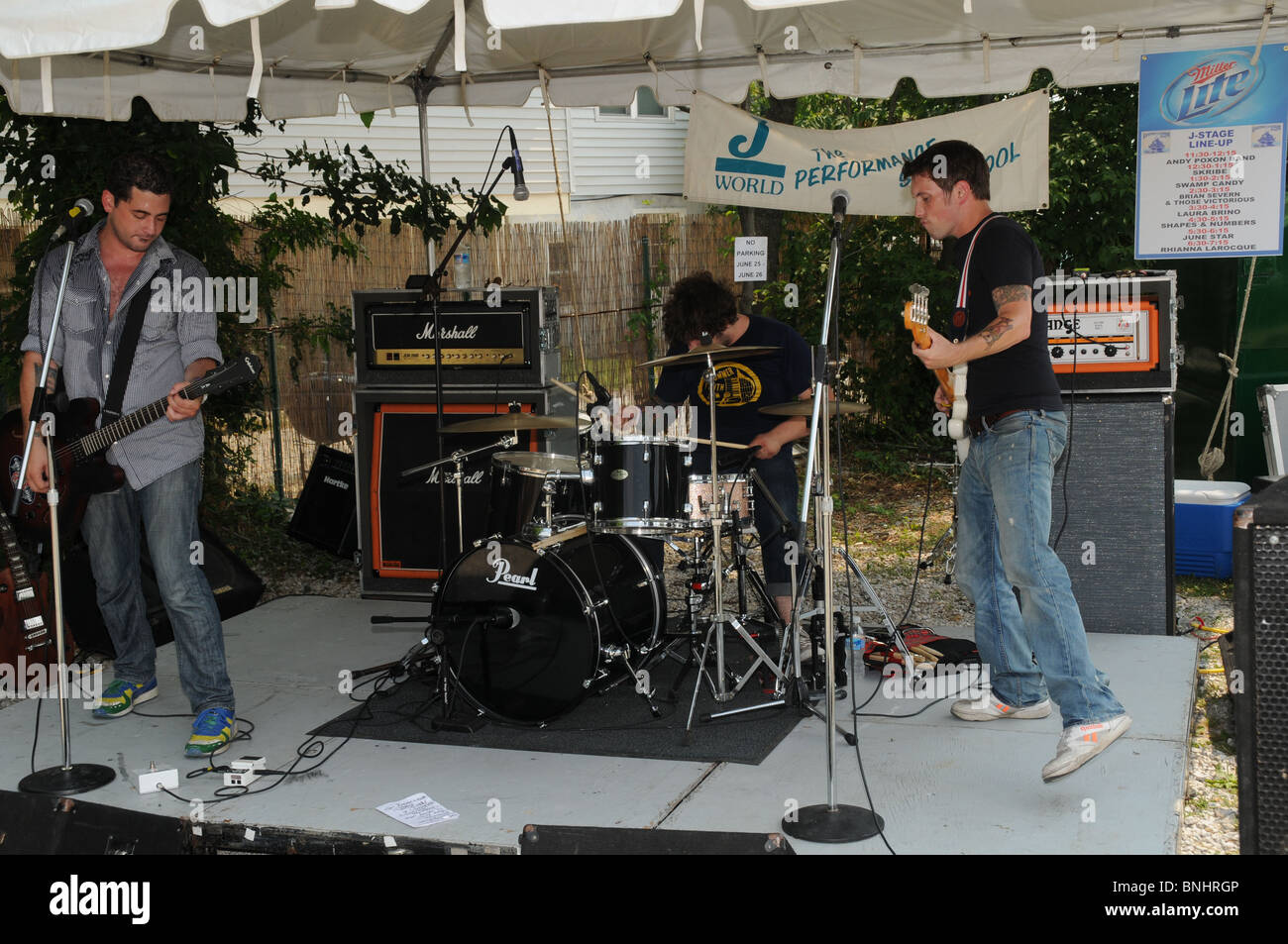 Eine Rockband auf dem Eastport Festival in Annapolis, Maryland Stockfoto