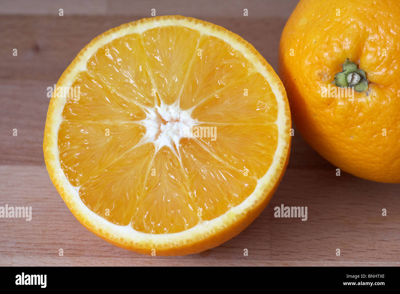 Salustiana orange citrus Sinensis frisches Obst geschnitten Stockfoto