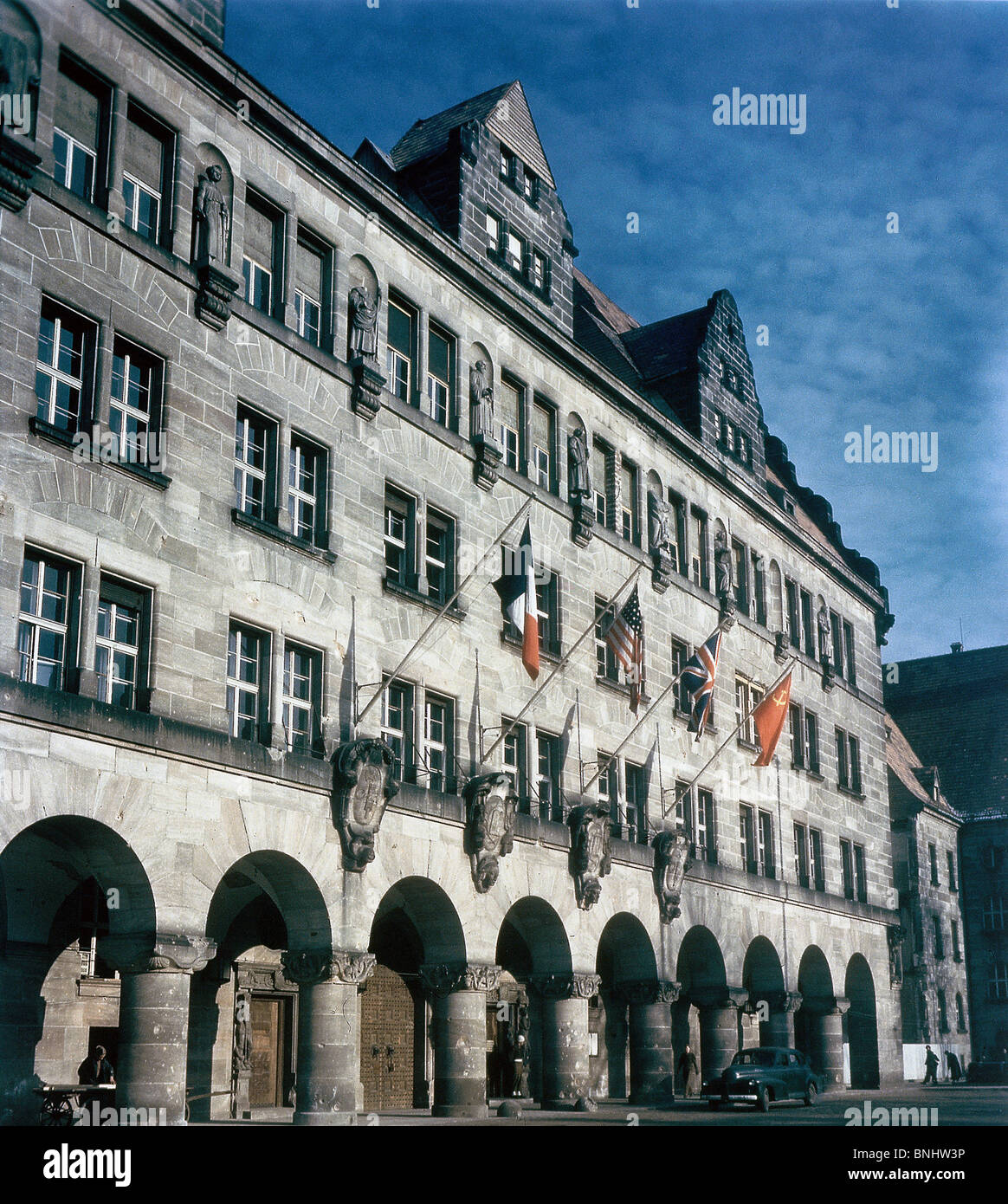 Nürnberg 1946 International Military Tribunal Gericht Haus International Kriegsverbrechen Studie Deutschland Geschichte historische historische Stockfoto