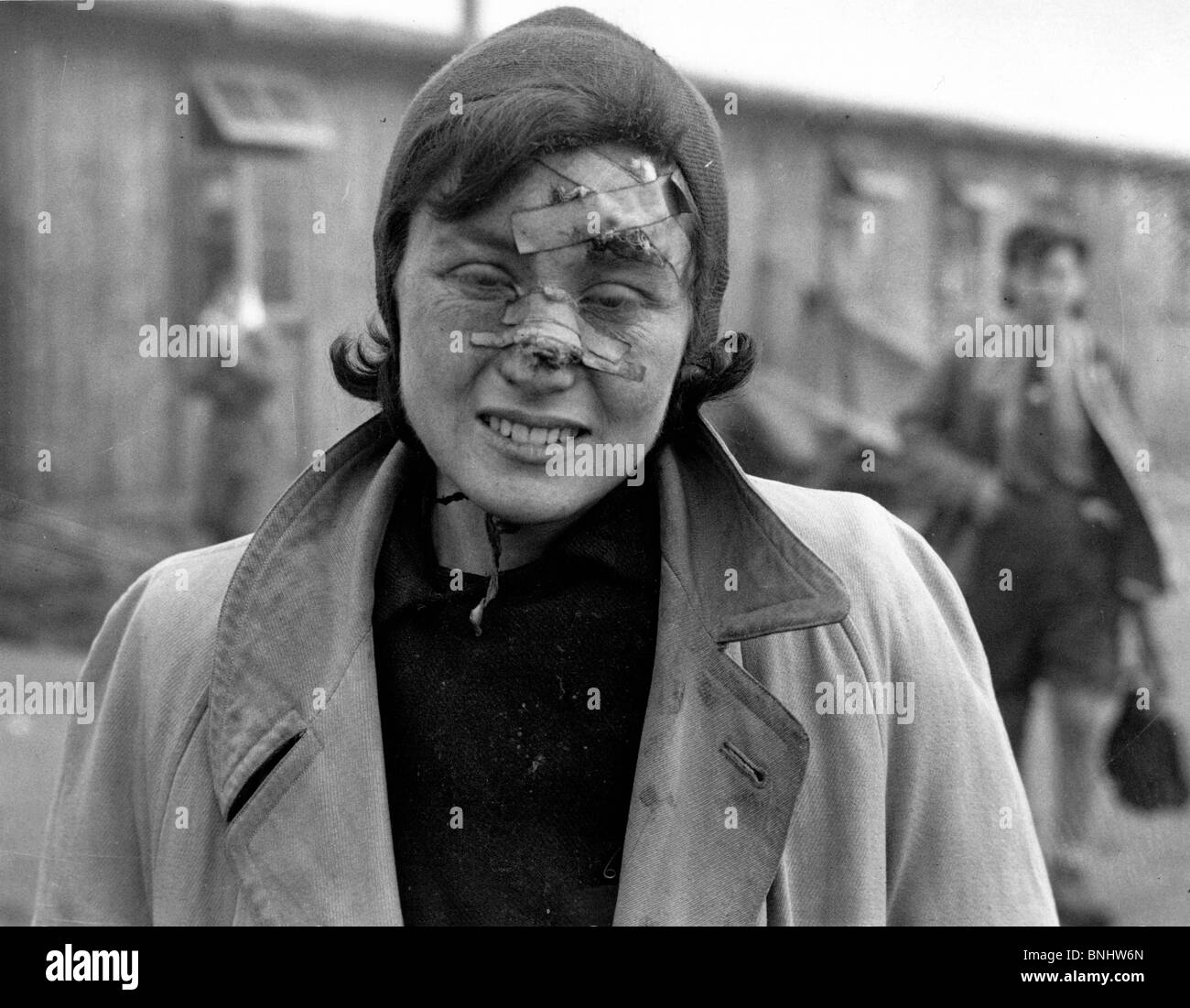 Dem zweiten Weltkrieg Belsen Holocaust Deutschland April 1945 Geschichte historische historische Gefangenen Gefangener Nazi Stockfoto