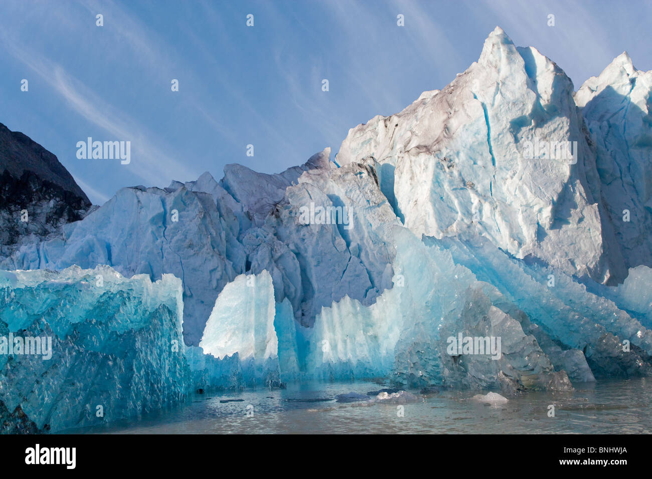 USA Alaska Glacier Bay Nationalpark Reid Gletscher - Eisberge Stockfoto