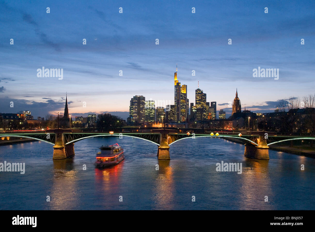 Stadt Frankfurt Am Main Bundesland Hessen Wolkenkratzer Hochhäuser Deutschlands Banken EZB ...