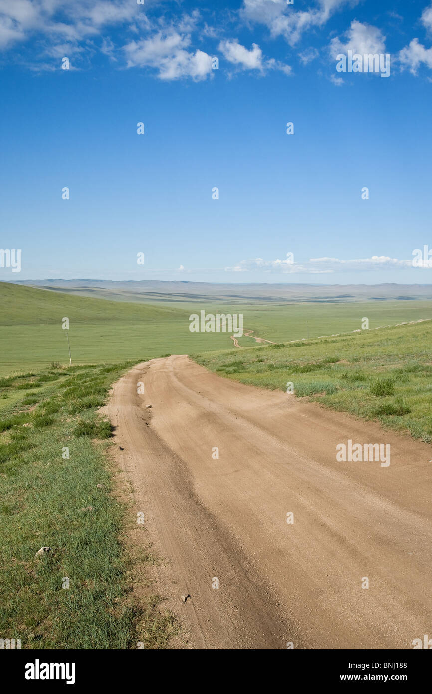 Remote-Straße Mongolei Zentralasien Stockfoto