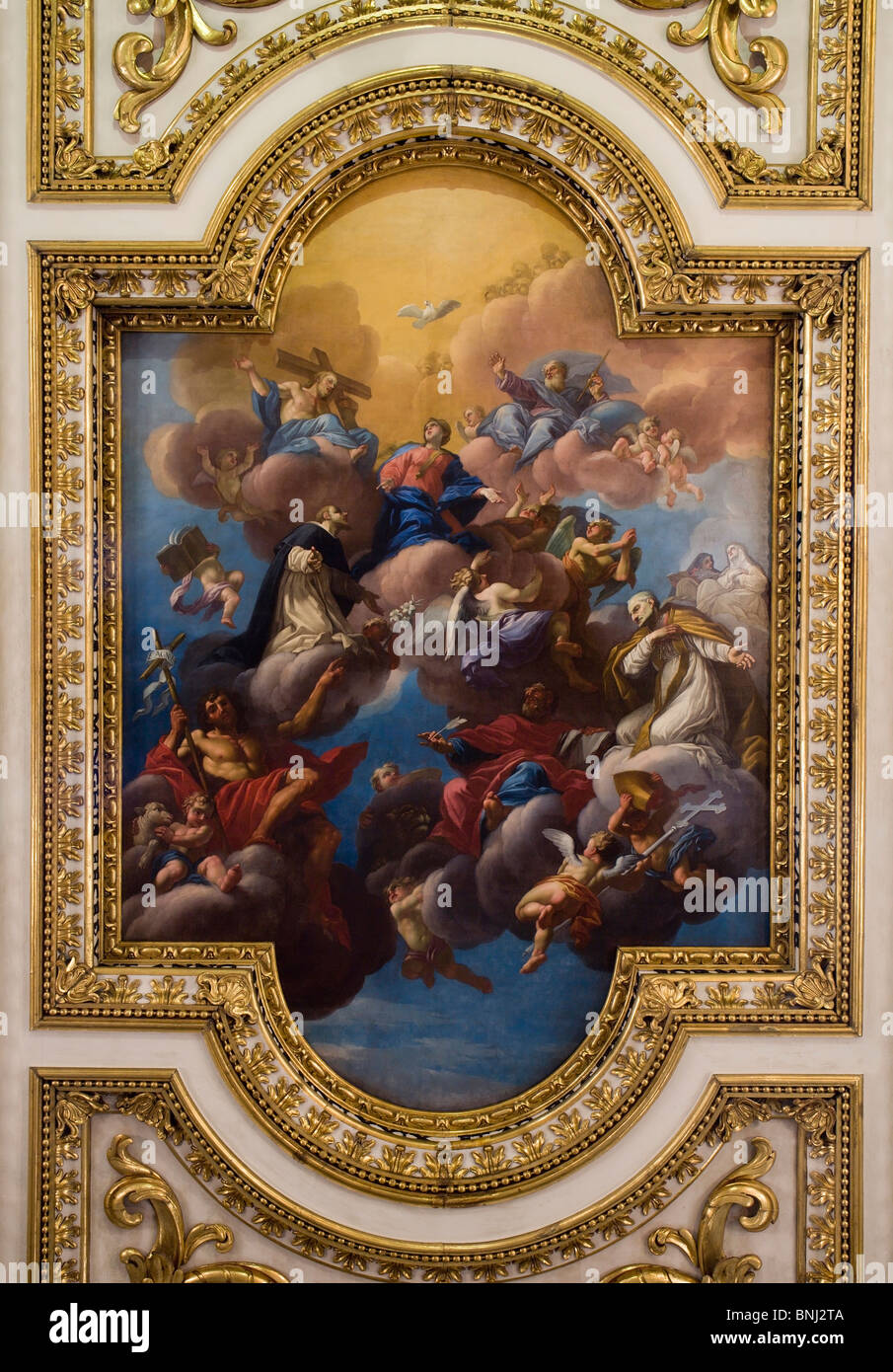 Jesus Christus und Krönung der Heiligen Maria - Farbe von Florenz Kirche des Hl. Markus - Dach Stockfoto