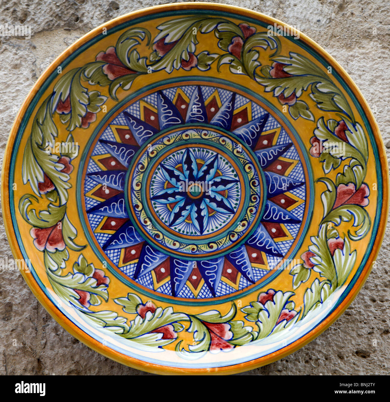 Keramik handgemacht Platte aus Siena Stockfoto