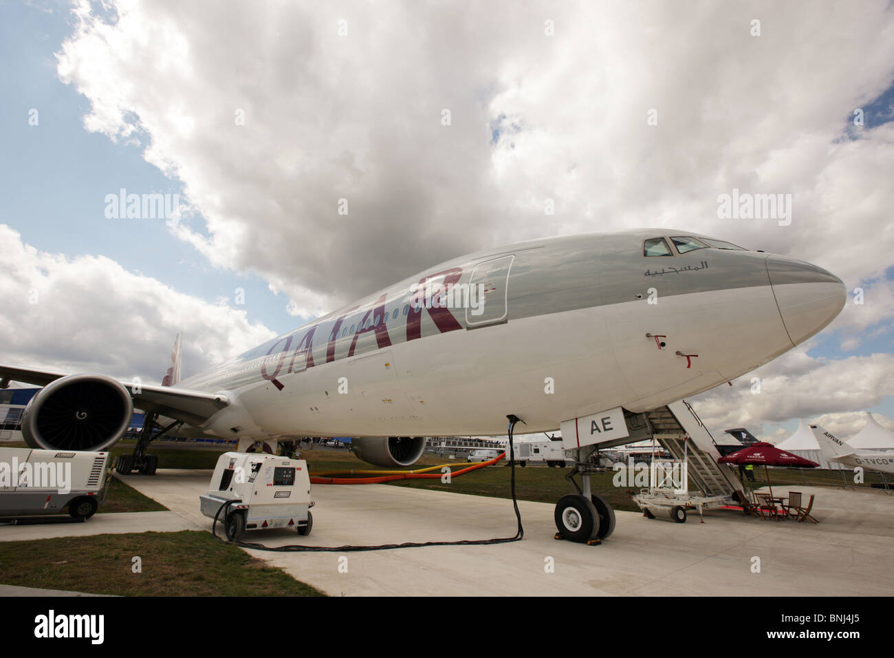 Qatar Airways Hat 28 Zusätzliche Flüge Nach Australien Hinzugefügt Sowie Die Neue Strecke Doha Nach Brisbane Trotz Der Globalen Lockdown Aufgrund Von Coronavirus, Boeing 777 Flugzeuge Stockfoto