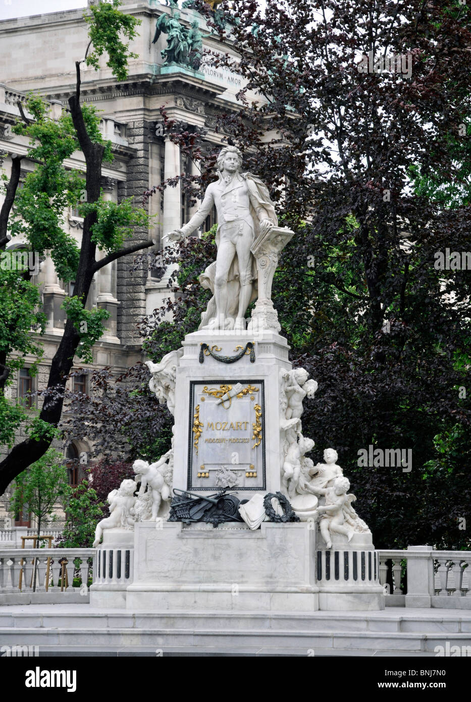 Statue des Komponisten Mozart, Wien, Österreich, Europa Stockfoto