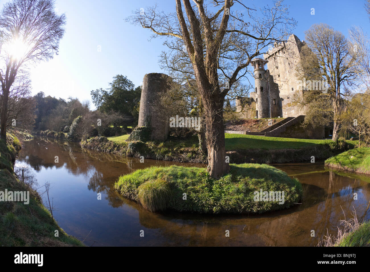 Blarney Castle in Frühlingssonne County Cork Munster Republik von Irland Irland Europa Stockfoto