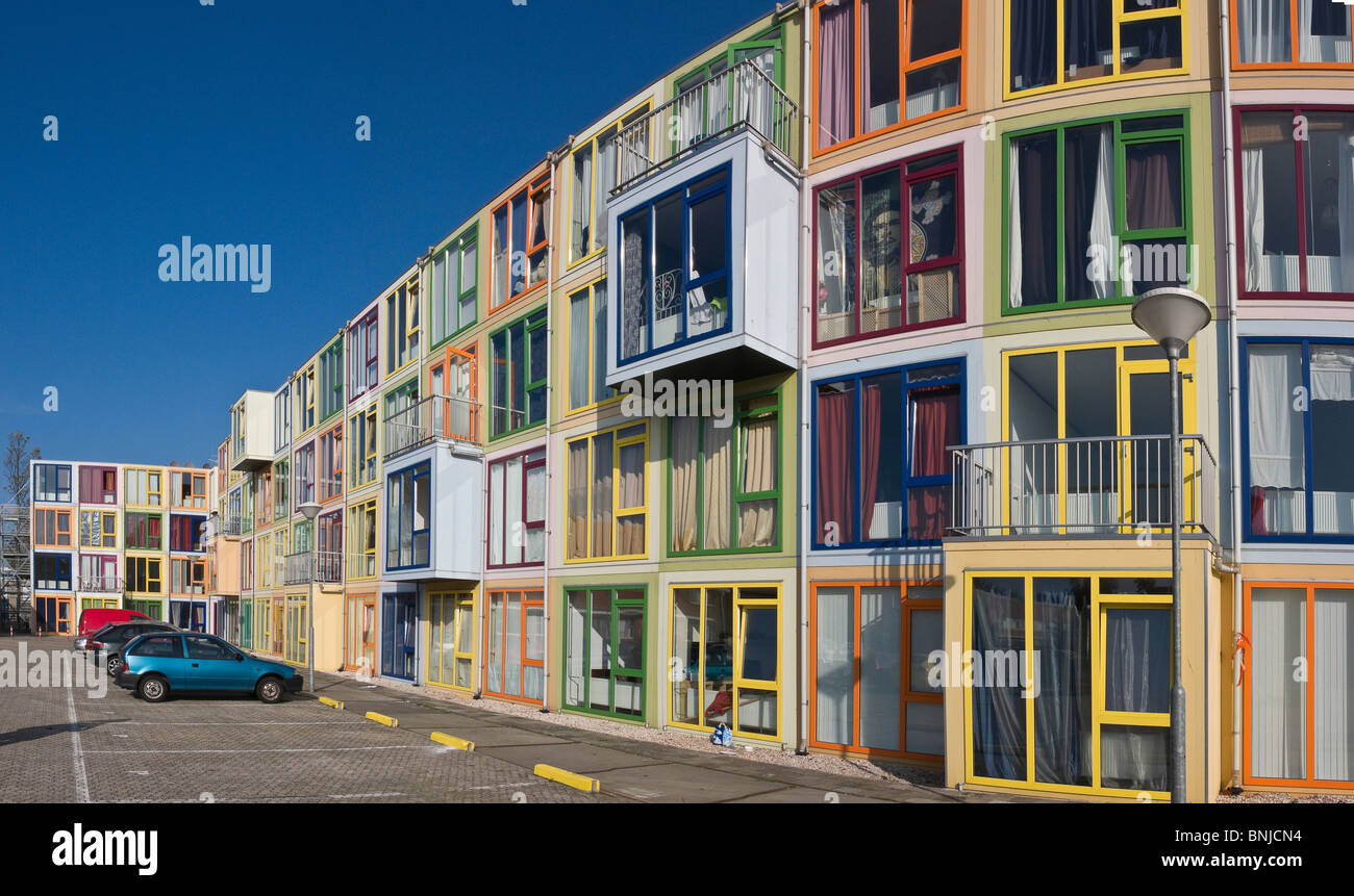 Zaandam Nordholland Nordholland Wohnung Wohnungen Wohnungen lebenden moderner Architektur bunte bunte Haus Herbst Stockfoto