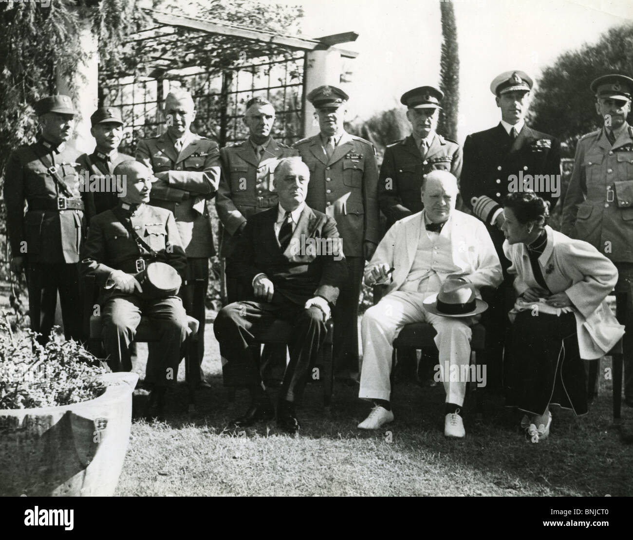 CASABLANCA-Konferenz am Anfa Hotel Marokko im Januar 1943. Siehe Beschreibung unten Stockfoto