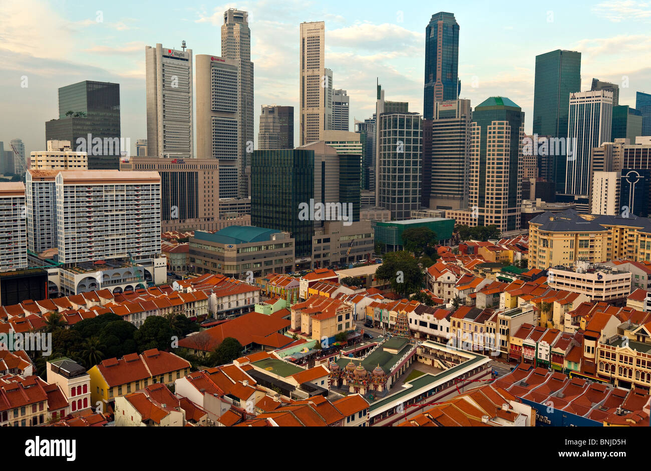 Singapur, Chinatown und Central Business District. Stockfoto