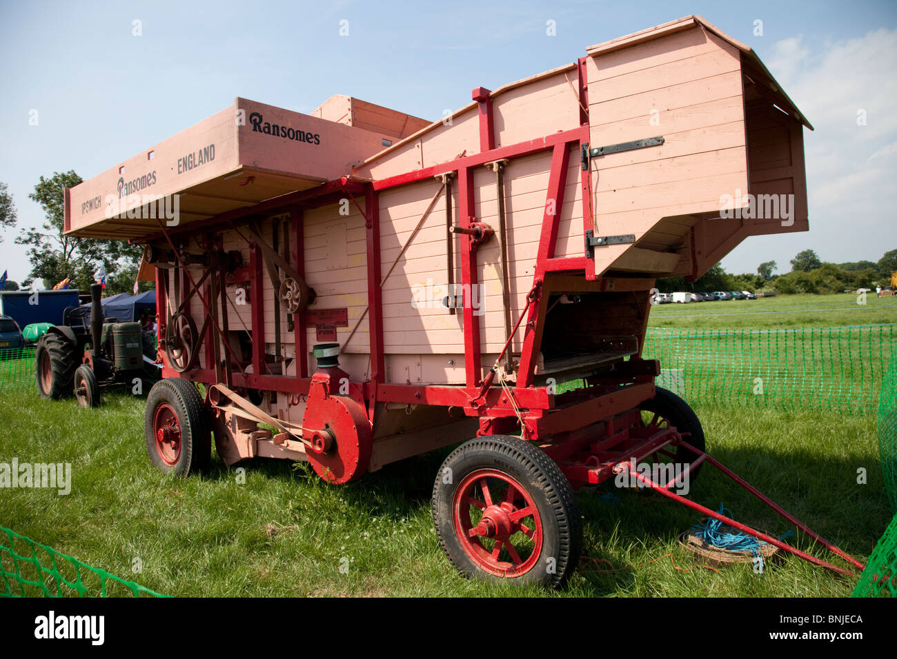 Originalersatzteile Vintage Dreschmaschine Gotherington Show Juni 2010 UK Stockfoto