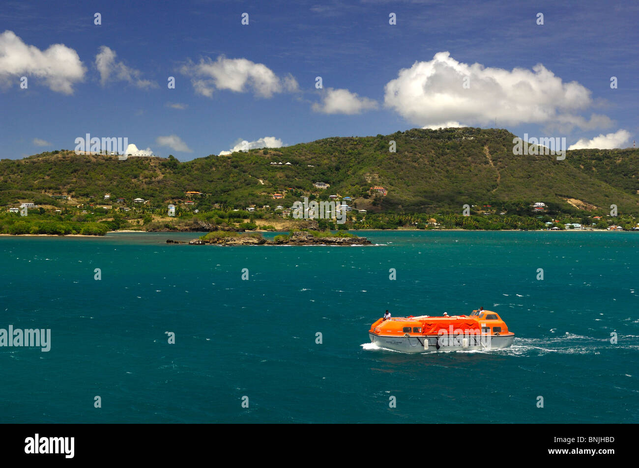 Zarte Boot Royal Clipper Star Clipper Sailing Cruise Schiff Antigua englischen Hafen Karibik Urlaub am Meer Küste Ocean cruiser Stockfoto