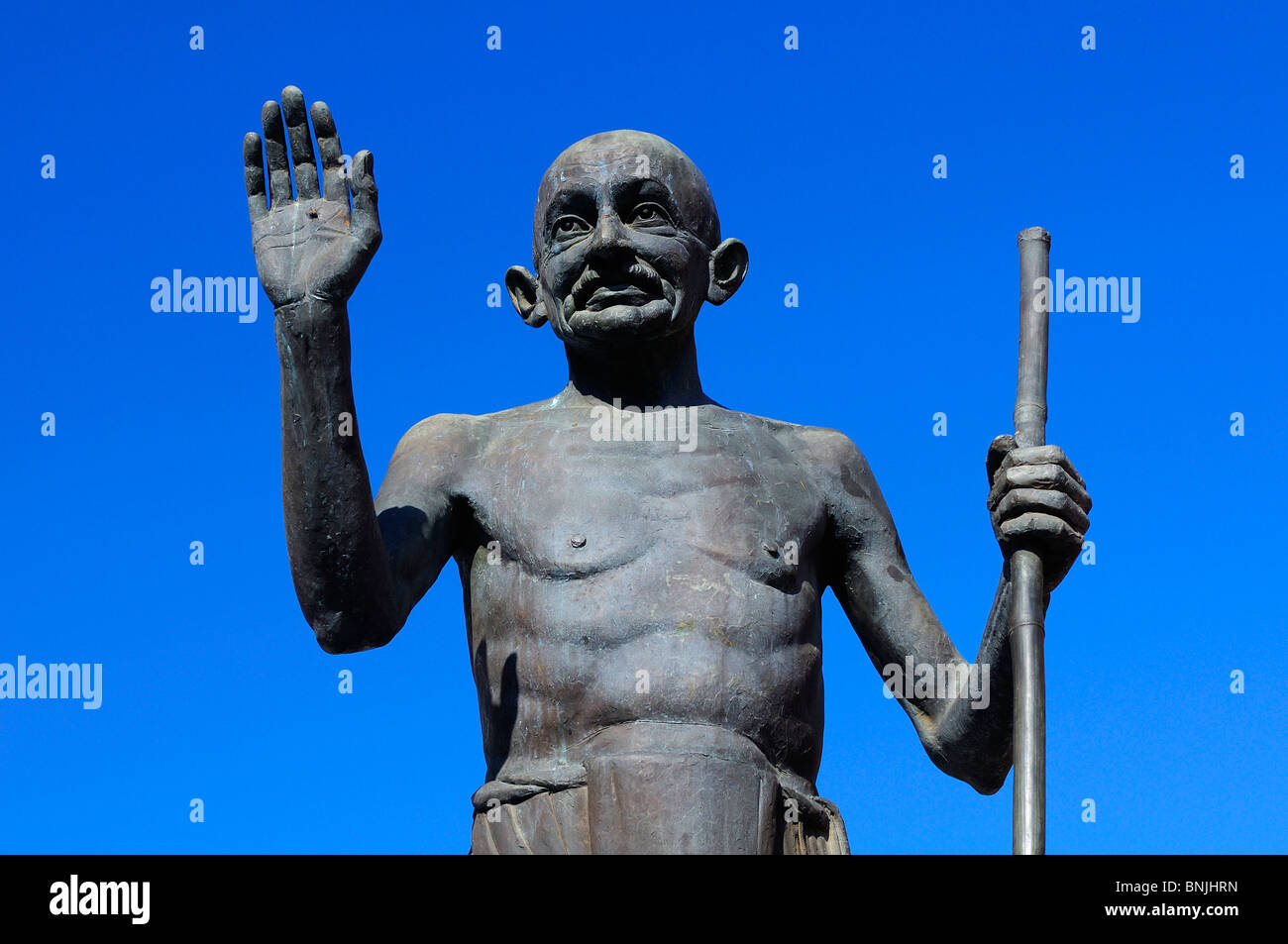 Statue von Gandhi Mohandas Karamchand Gandhi Pietermaritzburg Kwazulu Natal South Africa Statue Denkmal Geschichte Stockfoto