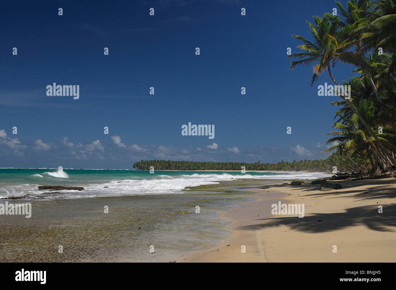 Reiter Laguna Limon El Cedro Dominikanische Republik Strand Meer Palmen Reisen Tourismus Urlaub Caribbean Stockfoto