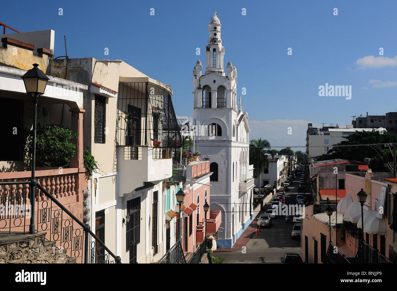 Zona Colonial Santo Domingo Dominikanische Republik Stadthäuser Reisen Tourismus Urlaub Caribbean Stockfoto