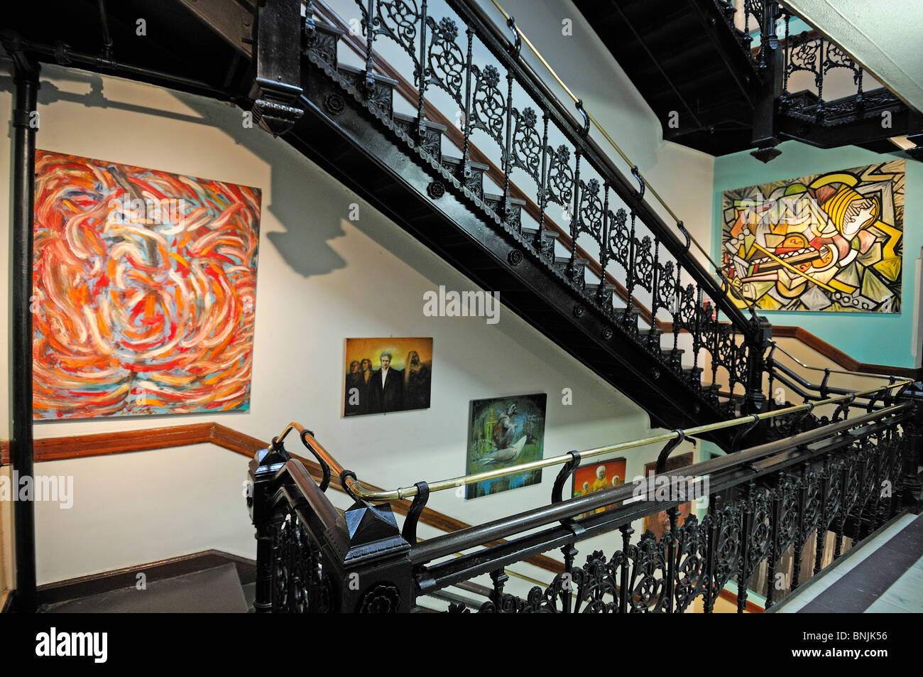 Treppe Chelsea Hotel 222 W 23rd Street Chelsea Manhattan New York USA Ionterior Malerei Kunst Treppe Stadt Reisen american Stockfoto