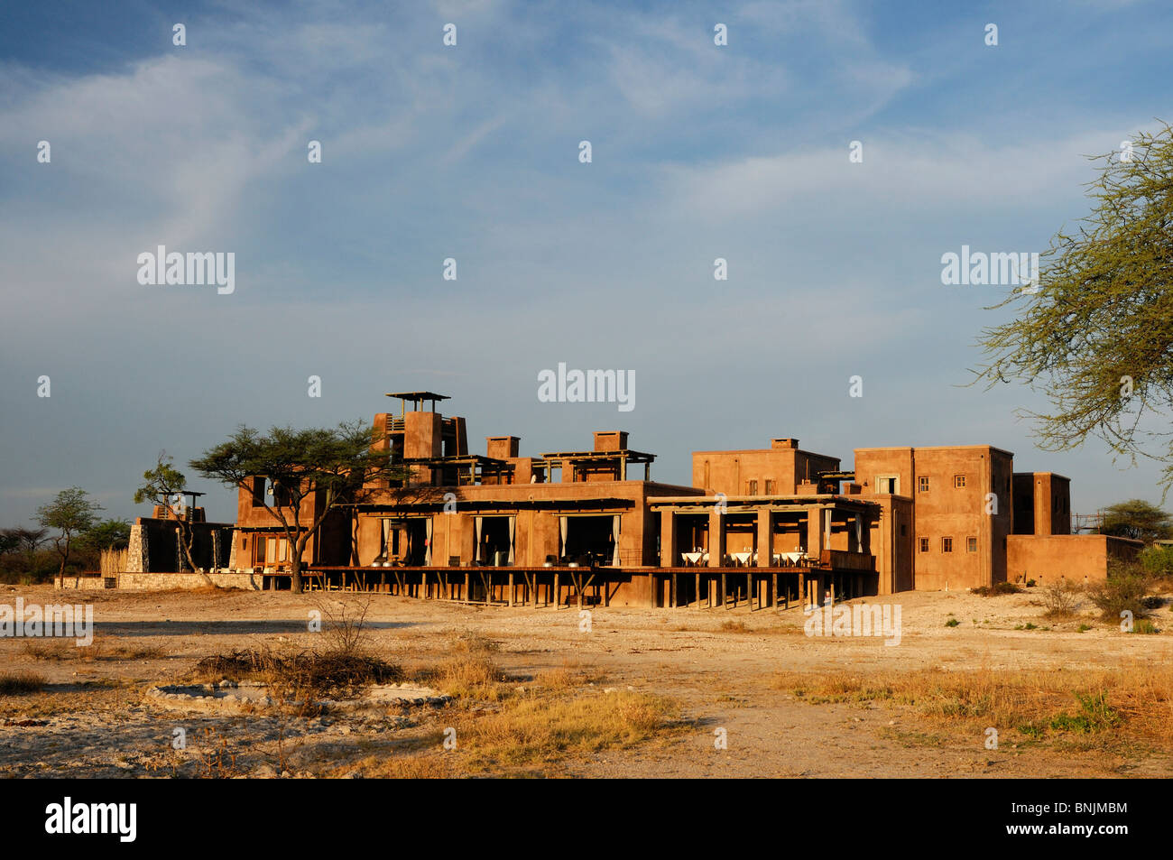 Das Fort Fisher Pan Onguma Safari Camp Etosha National Park Kunene Region Namibia Afrika Reisen Natur hotel Stockfoto